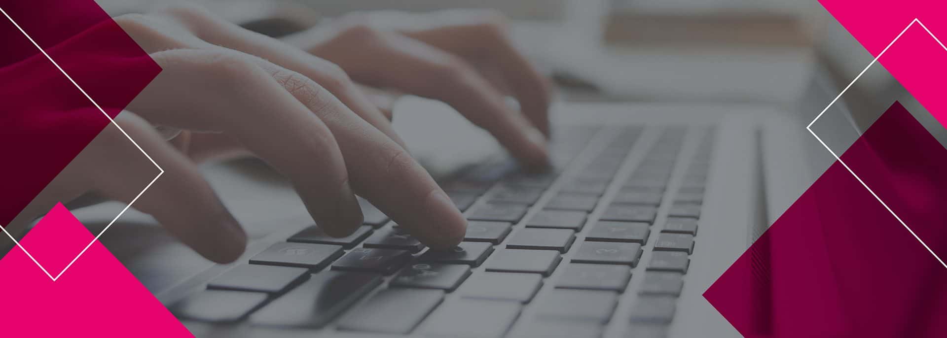 typing on a laptop keyboard