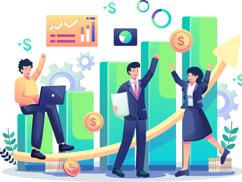 success story. graphic showing winners with IT