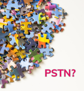 jigsaw puzzle pieces with the word PSTN? depicting PSTN Switch-off